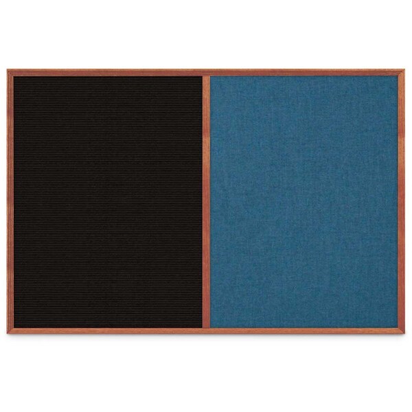 United Visual Products Slim Style Indoor Enclosed Corkboard, 30 UV503SC-BLACK-COBACC - main